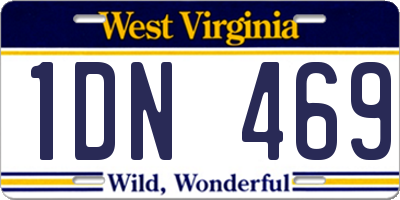WV license plate 1DN469