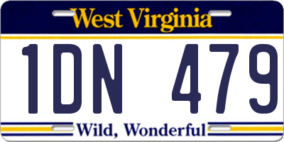 WV license plate 1DN479