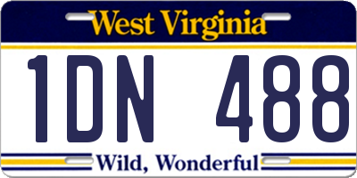WV license plate 1DN488