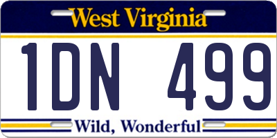 WV license plate 1DN499
