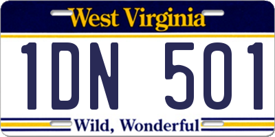 WV license plate 1DN501