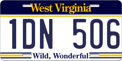 WV license plate 1DN506