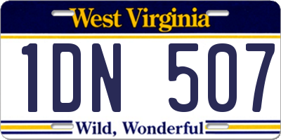 WV license plate 1DN507