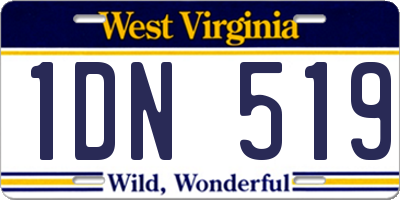 WV license plate 1DN519
