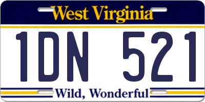 WV license plate 1DN521