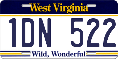 WV license plate 1DN522