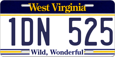 WV license plate 1DN525