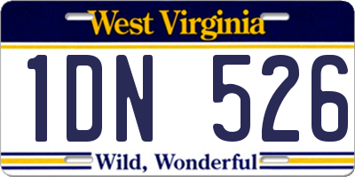 WV license plate 1DN526
