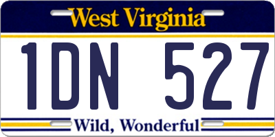 WV license plate 1DN527