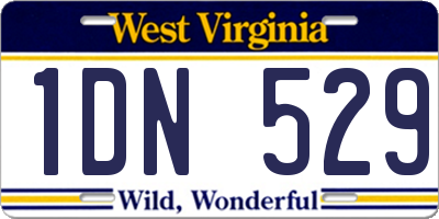 WV license plate 1DN529