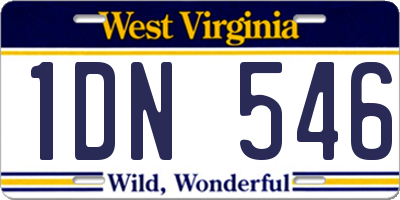 WV license plate 1DN546