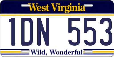 WV license plate 1DN553
