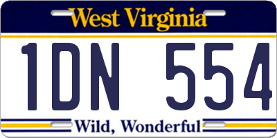 WV license plate 1DN554