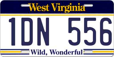 WV license plate 1DN556