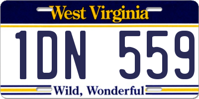 WV license plate 1DN559
