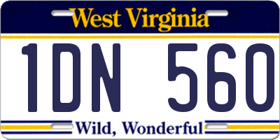 WV license plate 1DN560