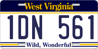 WV license plate 1DN561