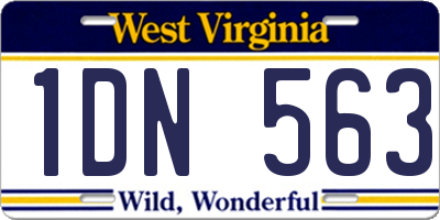 WV license plate 1DN563
