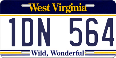WV license plate 1DN564