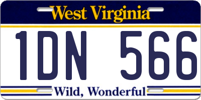 WV license plate 1DN566
