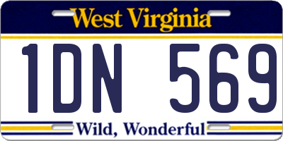 WV license plate 1DN569