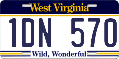 WV license plate 1DN570