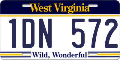 WV license plate 1DN572