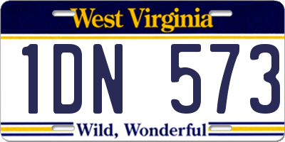 WV license plate 1DN573