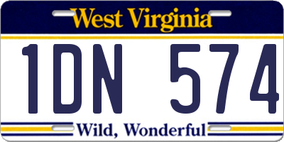 WV license plate 1DN574