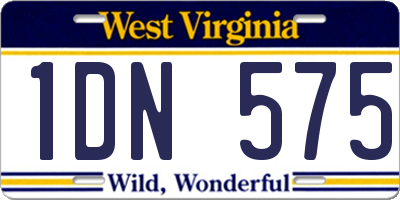 WV license plate 1DN575