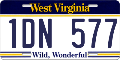 WV license plate 1DN577