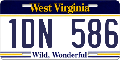 WV license plate 1DN586