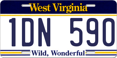WV license plate 1DN590