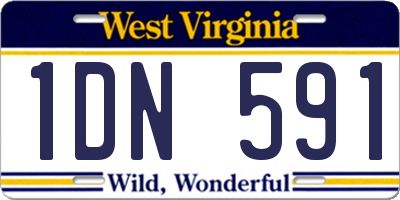 WV license plate 1DN591