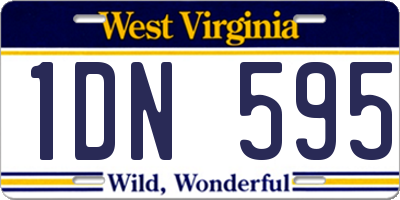WV license plate 1DN595