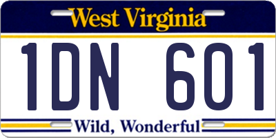 WV license plate 1DN601