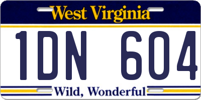 WV license plate 1DN604