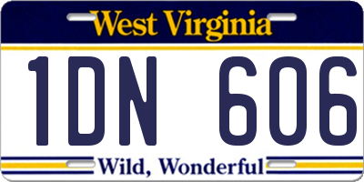 WV license plate 1DN606