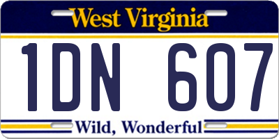 WV license plate 1DN607