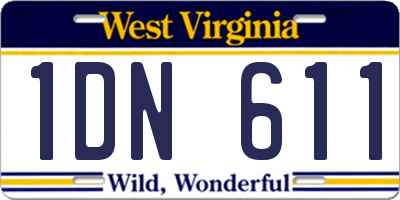 WV license plate 1DN611