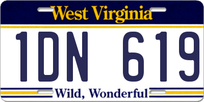 WV license plate 1DN619
