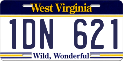 WV license plate 1DN621