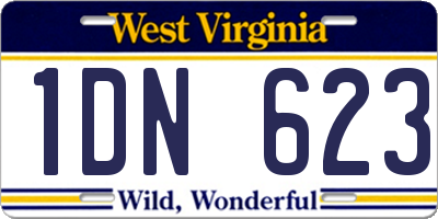 WV license plate 1DN623