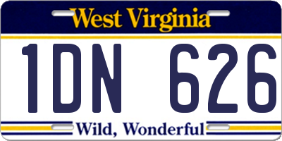 WV license plate 1DN626