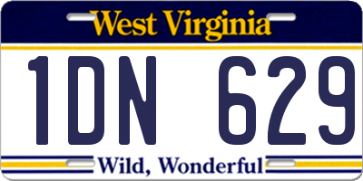 WV license plate 1DN629