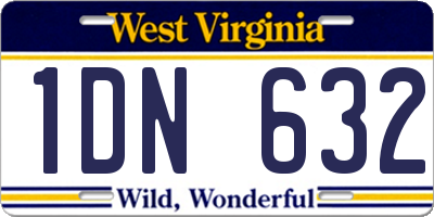 WV license plate 1DN632