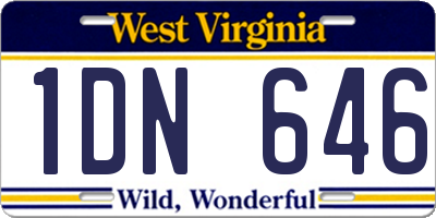 WV license plate 1DN646