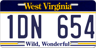 WV license plate 1DN654