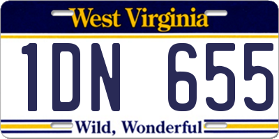 WV license plate 1DN655
