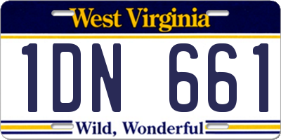 WV license plate 1DN661